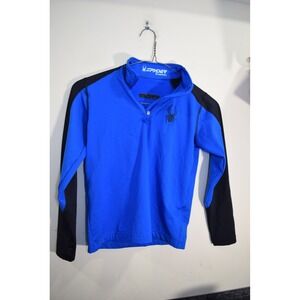 2014 Spyder 1/4 Zip Pullover Long Sleeve THICK Shirt BOYS M 10 Blue Black